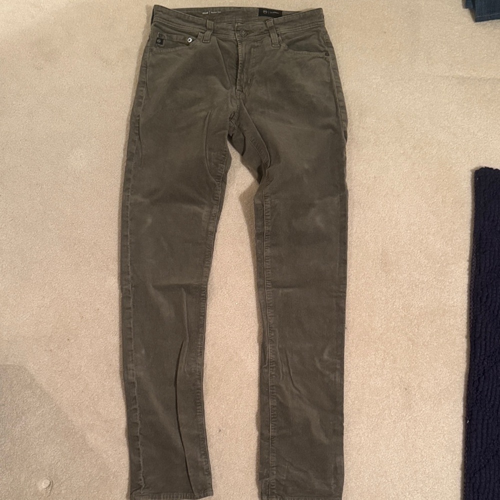 Men's Olive AG Corduroy Jeans